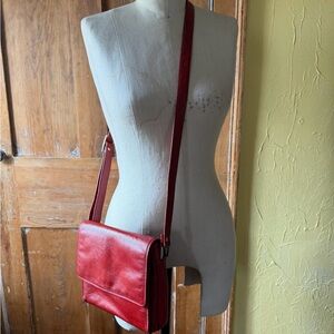 Derek Alexander red Leather crossbody Bag